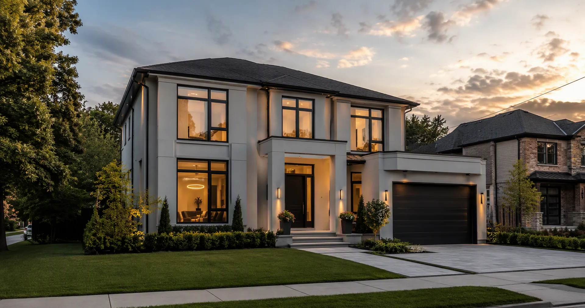 Finished stucco home exterior in Vancouver